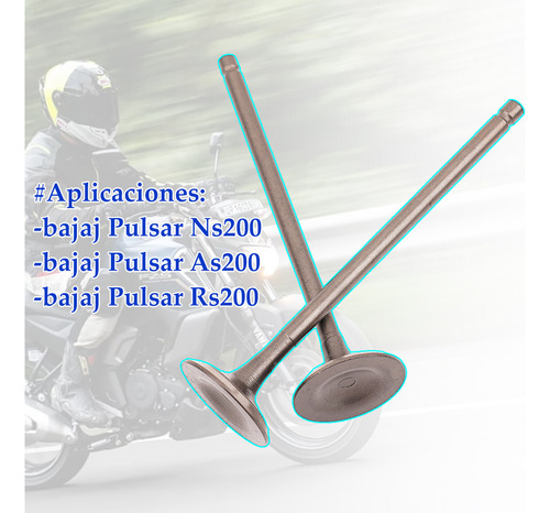 Válvulas Y Sellos Para Bajaj Pulsar Ns200 As200 Rs200
