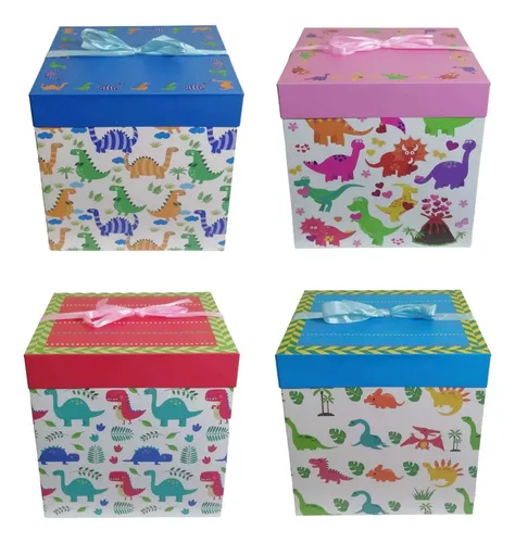 Pack 12 Cajas De Regalo Unisex Desayuno Dinosaurios 22x22cm | Cuotas ...