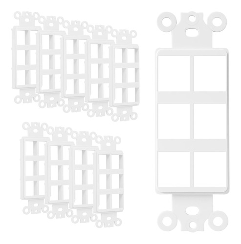 Enerlite Adaptador Placa Pared Keystone Rj45 6 Puerto 10