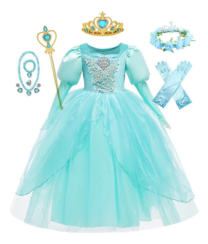 Disfraz De Sirena Para Niñas  Vestido De Princesa Ariel B Pa