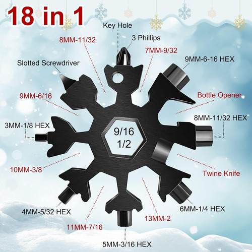 Multiherramienta De Copo De Nieve 18 En 1 Con Llave Y Abrido