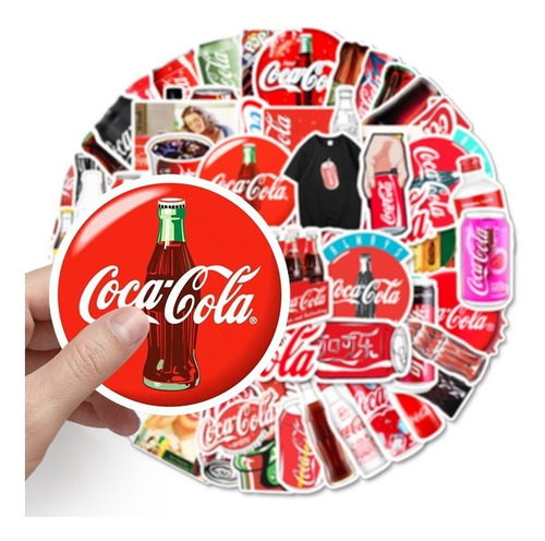 Imagen 2 de 4 de Coca Cola Set De 50 Stickers / Calcomanias / Pegatinas