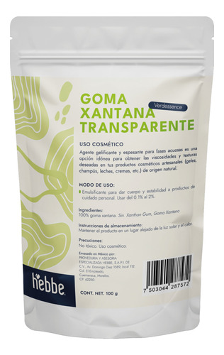 Gelificante Transparente Vegetal Cosmetico Goma Xantana 100g