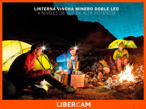 Linterna Minero Cabeza Vincha Doble Led Cob Recargable