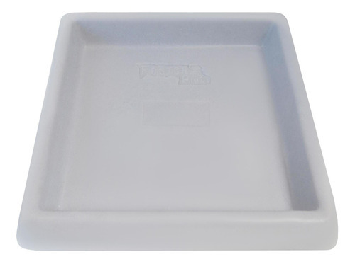 Prato Base Quadrado Vaso De Planta Polietileno 21 Cm Cinza