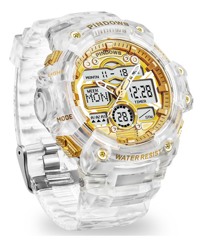 Pinidous Reloj Deportivo Digital Para Hombre, Luz Led De 7 C
