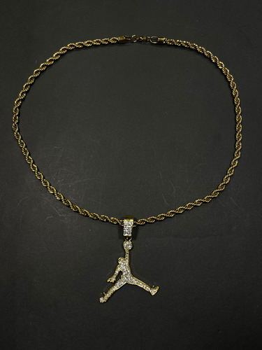 Cadena Collar Dije Jordan Acero Quirúrgico Inoxidable Dorado