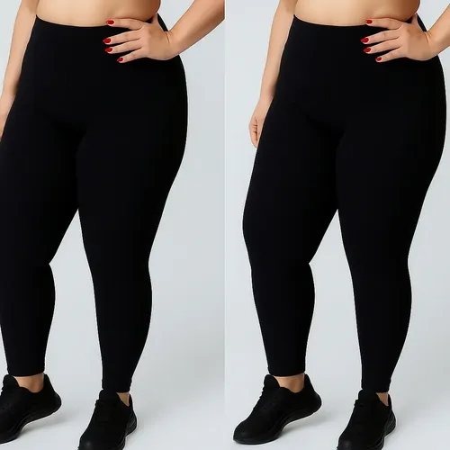 Kit 2 Calça Legging Térmica Suplex Inverno Plus Size Forrada