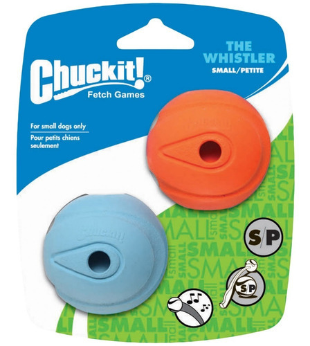 Chuckit Pelotas Para Perros The Whistler Small Pack 2 Color Naranjo Y Celeste