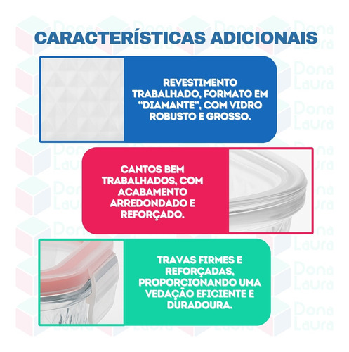 Kit 6 Pote Hermético Vidro Marmita Freezer Microondas 370ml