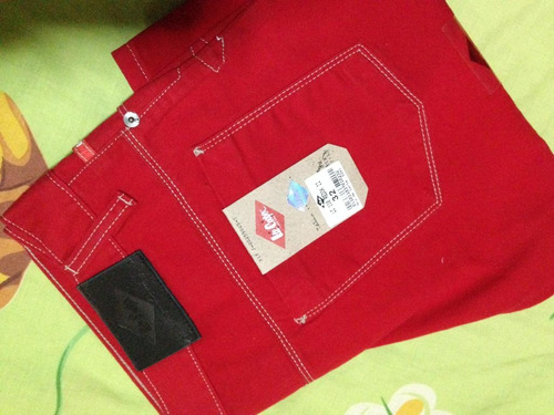 Jeans Color Rojo, Original. Talla 32