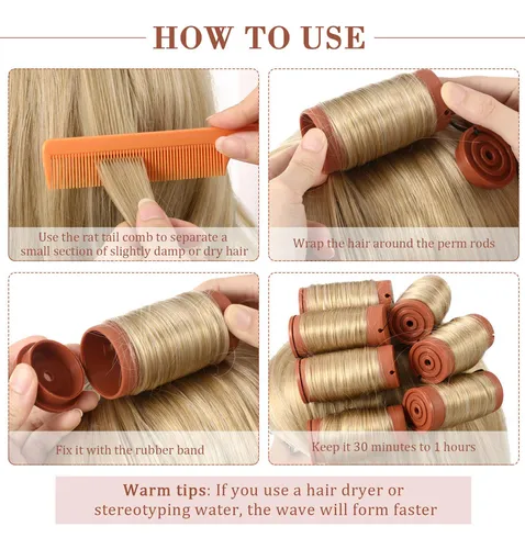 Juego De 12 Varillas Para Rizar El Cabello Con Ondas Frías.