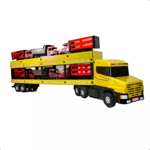 Caminhão de Brinquedo Carreta Cegonheira em Madeira - Mixtou
