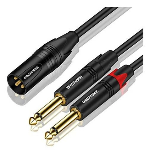 Dremake Cable De Conexión Xlr Macho A Doble De 0.250 in, 1/4