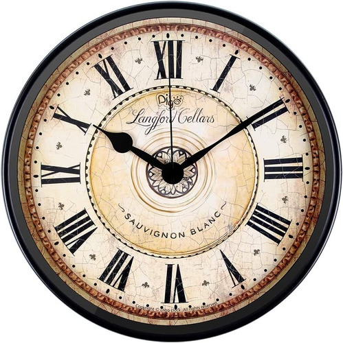 Reloj De Pared Silencioso Estilo Europeo, Retro, Vintage Color De La Estructura Negro