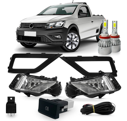 Kit Farol Milha Saveiro G7 2017 2018 A 23 Lâmpadas Super Led