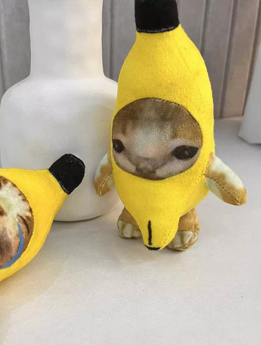 A 2 Felpa Banana Cat De Algodón Peluches Feliz Y Llorando