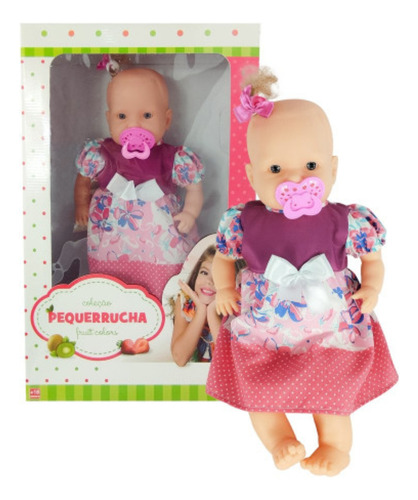 Boneca Bebe Pequerrucha Fruit Colors Com Chupeta