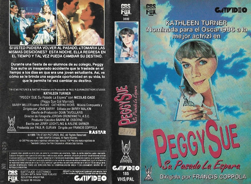 Peggy Sue Vhs Kathleen Turner Jim Carrey Nicolas Cage 1986