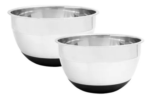 Set X2 Bowls Acero Inoxidable Base Silicona Antideslizante