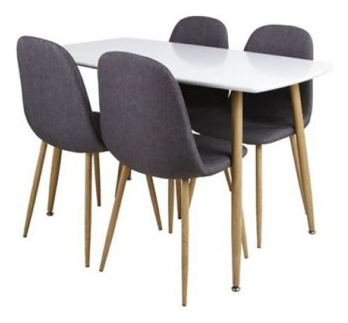 Juego De Comedor 4 Sillas Gris Scan Just Home Collection