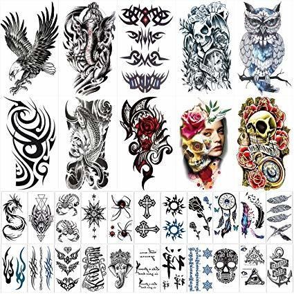 42 Hojas De Tatuajes Temporales Etiquetas (incluyen 10 Hojas