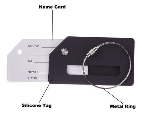 8 Etiquetas De Silicona Para Equipaje, Mochila Escolar, Colo