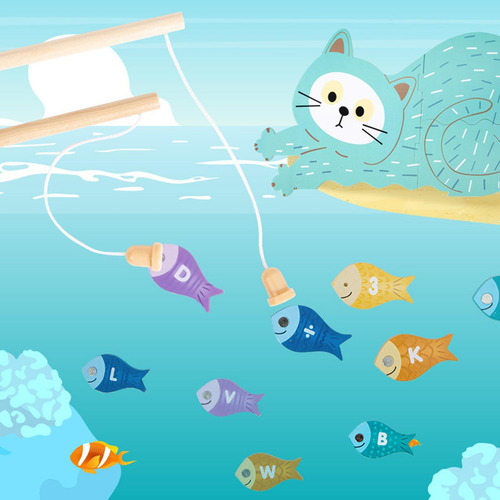 Juego De Pesca, Juguetes Preescolares De Aprendizaje