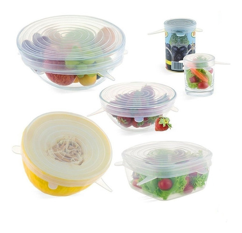 Tapas De Silicona X6 Reutilizables Moderno Cocina Bowls Tv