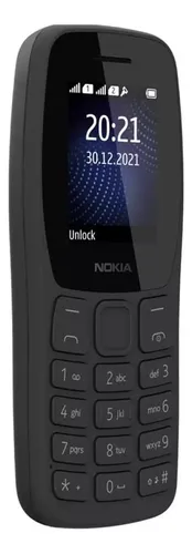 Teléfono celular Nokia Dual Sim para personas mayores de 15 horas con radio MP3 y linterna negra