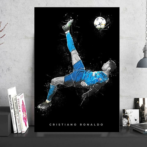 Cuadro Decorativo Arte De Cristiano Ronaldo Chilena 30x45cm