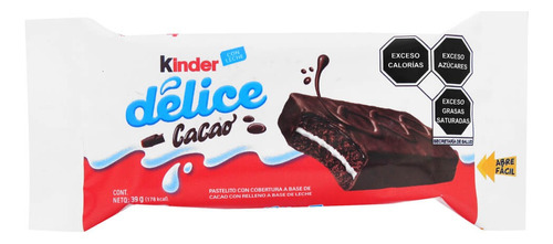 5 Pzs Kinder Pastelito Cacao Delice 39gr