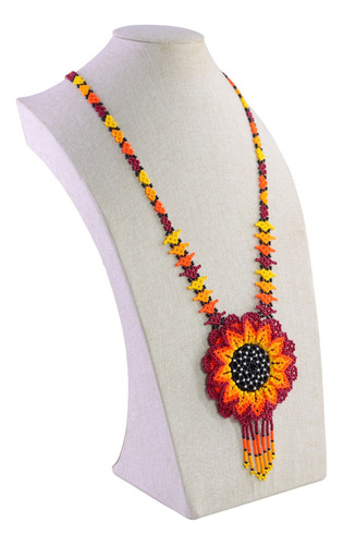 Pack 5 Collares De Girasol Chaquira Mujer Color Variados