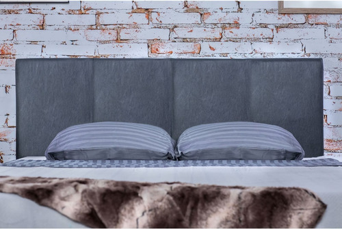 Imagen 4 de 7 de Cama Winn Park King, Cama Moderna De Piel Gris