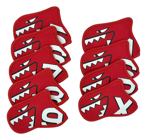 Juego De Fundas Protectoras Para Palos De Golf, 9 Uds., Rojo