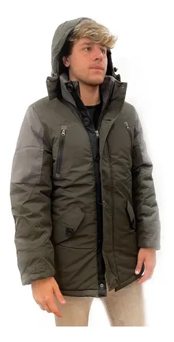 Campera Parka Basilea Abrigada Capucha Impermeable Hombre