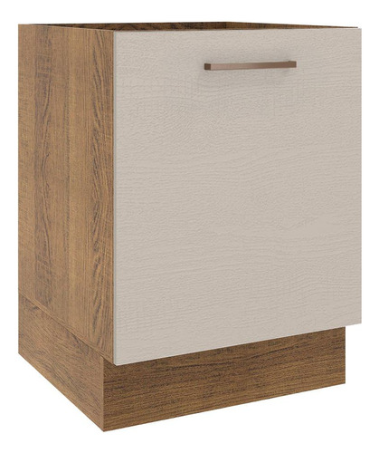 Mueble Cocina 60x60 Cm 1 Puerta (sin Tablero) Agata Madesa Color Marrón/Crema