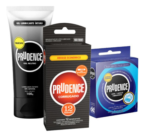 Pack Prudence: 12 Preservativos+ Gel Neutro+ Anillo Vibrador