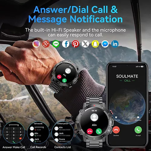 Ak56 Pro Smartwatch Bluetooth Llamada Ip67 Para Huawei Ios