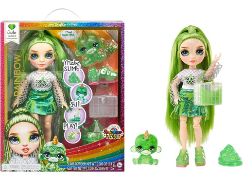 Muñeca Rainbow High Jade (green) With Slime Kit & Pet