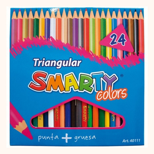 Lápices De Colores C/24 Pzas Triangular Smarty