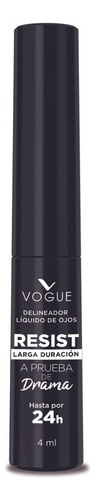 Delineador Líquido Resist Vogue 4 Ml Color Negro Efecto Mate