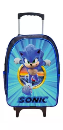 Mochila Sonic Jogos Filme para viagens, bolsa escolar para meninos