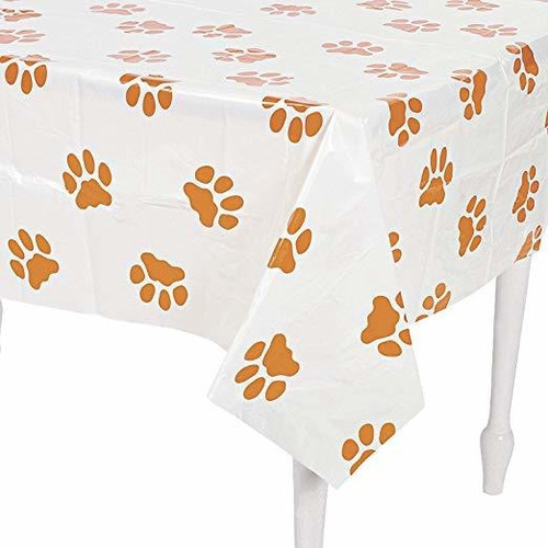 Diversión Express - Cachorro De Pawprint Plástico Mantel De