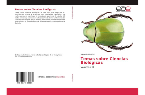 Libro: Temas Sobre Ciencias Biológicas: Volumen Iii (spanish