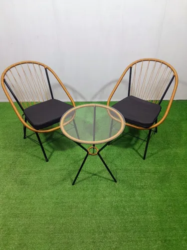 Combo 2 Sillas Asuncion C/almohadones + Mesa Trípode Balcón