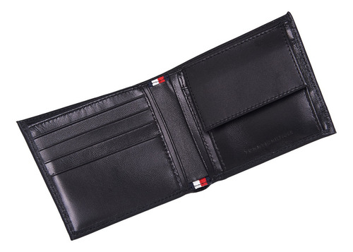 Tommy Hilfiger Cartera Varonil Am0am13259 Color Black Diseño de la tela Liso