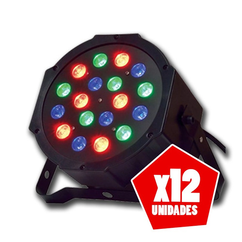 Imagen 3 de 6 de Luz Proton Par 18 Led Rgb Dmx Audioritmico Pack De 12