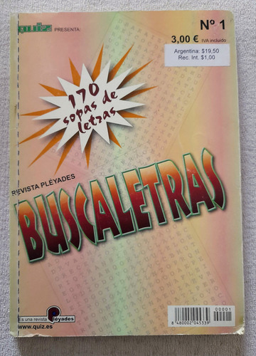 Revista Pleyades - Buscaletras - 170 Sopas De Letras - Quiz (Usado)