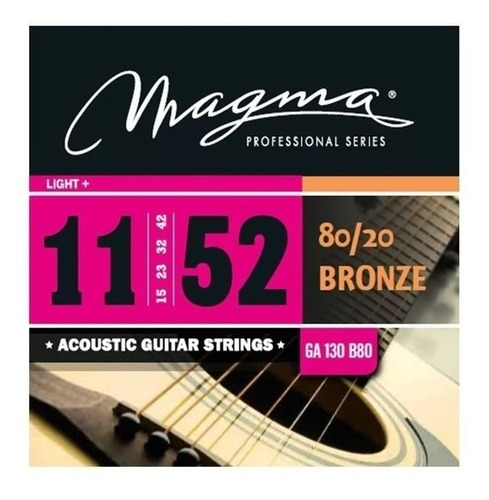 Imagen 1 de 1 de Encordado P/ Guitarra Acústica Magma 011 Electroacústica B20